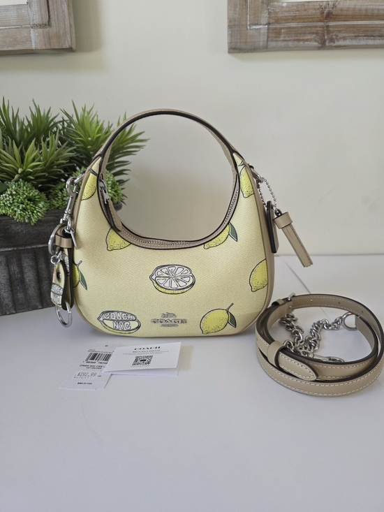 Coach Handbags - Coach Mini Carmen Lemon Print Coated Canvas Crossbody + Matching Trigger Charm